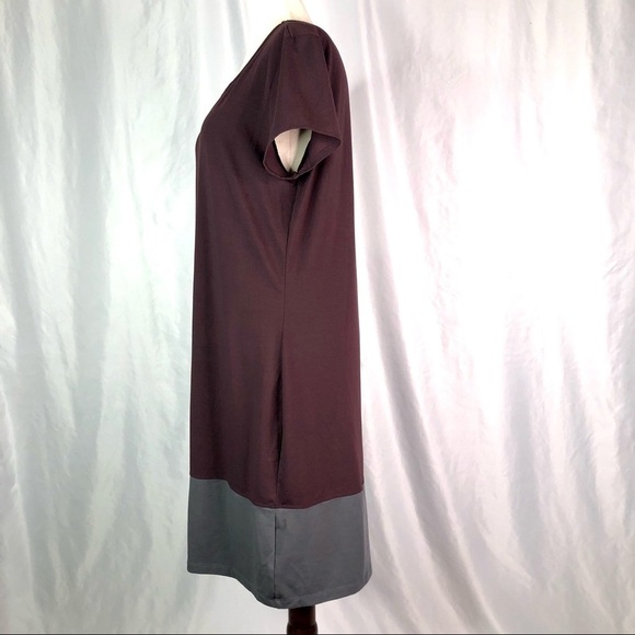 Athleta colorblock t-shirt dress raisin grey short sleeve L - Picture 6 of 10